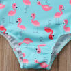 Baby Kids Girls Flamingo One Shoulder Bikini Swimsuit Swimwear Bathing One-piece