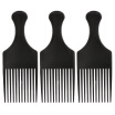 Anself 3Pcs Afro Comb Curly Hair Brush Comb Hairdressing Styling Tool Black for Man & Woman