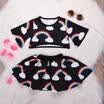Toddler Kids Baby Girls Outfits Floral Clothes Rainbow Shirt TopsTutu Dress Set