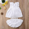 Summer Infant Kids Baby Girls Bowknot Tops Tutu Dress Shorts Outfits Clothes