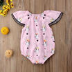 Cotton Newborn Baby Girls Romper Bodysuit Jumpsuit Pink Clothes Outfits 0-18M