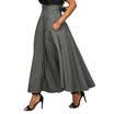 Vtg Women Stretch High Waist Plain Skater Flared Pleated Swing Long Skirt Dress
