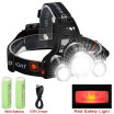 3xLED Headlamp Rechargeable HeadlampAdjustable Headband&90 Degree Moving Light for Camping Running Hiking