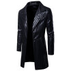 AOWOFS European Plus Size Mens PU Leather Coat Long Sleeve Windbreaker Jacket B031