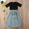 Toddler Kids Girls Exposed Navel TopsShorts Dress Princess Formal Party Clothes