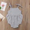 Newborn Infant Baby Girls Striped Strap Romper Bodysuit Jumpsuit Sunsuit Outfits