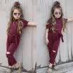 Toddler Kids Baby Girls Holes Romper Bodysuit Jumpsuit Outfits Clothes Casual