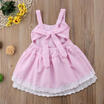 Summer Toddler Infant Baby Kid Girl Strap Backless Bowknot Ruffled Dress Outfits