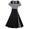 Striped A Line Plus Size Vintage Dress