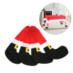 4pcsset Christmas Table Chair Leg Covers Set for Square Round Legs Christmas Decorations Ornaments--Black Santa Shoe Style