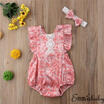 Emmababy Newborn Baby Girl Lace Floral Jumpsuit Romper Bodysuit Outfits Clothes
