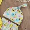 4pcs Newborn Baby Girl Boy Short Sleeve Chick Print RomperPants Outfits Summer