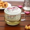 Evergreen three-piece ceramic tea filter under the filter bubble cup heat-resistant glass flower cup cup office cup with cup lid 3GIT5877