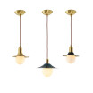 Baycheer HL478987 Bare Bulb Ceiling Pendant Fixture with Shallow Flared ShadeGold in Big Size