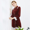New autumn&winter velvet ladies robe long sleeve medium thick one-piece robe pajamas