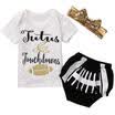 Lovely 3Pcs Kids Baby Girls Short Sleeve T-shirtPP ShortsBowknot Headband Set