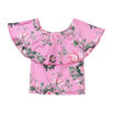 Infant Toddler Baby Girls Flower Tops Off Shoulder T-shirts Short Sleeve Blouse