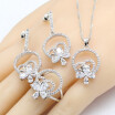 5 Colors 925 Silver Jewelry Sets For Women Bridal Semi-precious Earrings Necklace Pendant Ring Christmas Gift