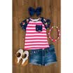 Canis Toddler Kid Baby Girl Striped Tops T-shirt Denim Pants Outfit Clothes 1-6Y