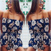 US Womens Holiday Mini Playsuit Ladies Jumpsuit Summer Off Shoulder Beach Dress