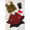 Girls Long Sleeve Dress Toddler Kids Princess Plaids Party Pageant Tutu Dresses