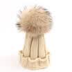 Baby Boys Girls Winter Ball Knit Faux Raccoon Fur Pom Bobble Beanie Hat Ski Caps