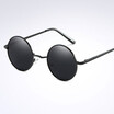 Fashion Round glasses Polarized sunglasses Frame oval vintage sun Glasses round sunglasses UV400 Black lens