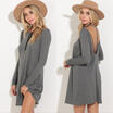 Fashion Women Long Sleeve Backless Evening Party Cocktail Short Mini Dress