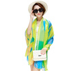 MSEK WSJ161679 Ms scarf imitation silk large square fashion wild shawl scarf stitching scarf yellow green