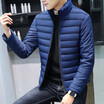 Mens Fashion Pure Color Long Sleeve Stand Collar Breathable Keep Warm Casual Zipper Cardigan Coat