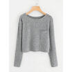 UK Fashion Women Loose Casual Long Sleeve Knit Sweater Tops Girl Crop Top Blouse
