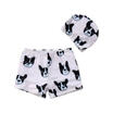 Cute Kids Baby Girl Boys Swimsuit Swimwear Bulldog Swim Shorts Hat Summer Beach