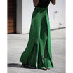 Women Ladies Palazzo Plain Flared Wide Leg Pants Leggings Baggy Trousers