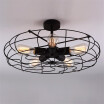 Baycheer HL3714436 Novelty LOFT Industry Wrought Iron Fan LED Close to Ceiling Light