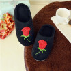 Rose soft soles cotton indoor slippers