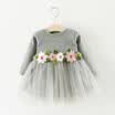 Newborn Toddler Infant Baby Girls Dress Flower Long Sleeve A-line Tulle Dresses