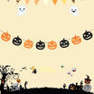 Halloween Decor Pumpkin Skull Flag Bunting Party Decoration Props DIY 2M
