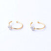 Crystals Flower charm Nose Silver Hoop Stud Ring 925 silver jewelry