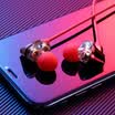 Best headphones in-ear wired wireless Bluetooth headset double moving coil subwoofer HiFi fever music sports game to eat chicken K song call Apple universal N1 plating red