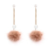 Cute Fur Ball Earrings Dangle Drop Earrings Pearl Earrings for Women Girl