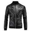 AOWOFS winter new mens leather clothing British stand collar mens diamond leather jacket leather jacket D039