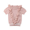 Toddler Baby Girls Clothes Summer Short Sleeve Shirt Fiber Cotton Sweater