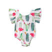 Summer Baby Girl Boy Kid Ruffle Sleeve Cactus Romper Jumpsuit Bodysuit Outfits