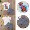 Newborn Kids Baby Boys Summer Tops T-shirt Shorts 2Pcs Cotton Outfits Set 1-7Y