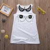 Lovely Baby Kids Summer Dress White Sleeveless Cat Girls Dress Skirts Clothes