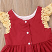 Kids Baby Girls Lace Flower Tops Vest Dress Pants Shorts Outfits Clothes Canis