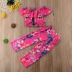 US Toddler Kids Baby Girls Summer Floral Clothes T-shirt TopsLong Pants Outfits