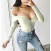 Womens V Neck Bodysuit Stretch Long Sleeve Jumpsuit Playsuit Romper Shorts Pants