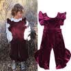 Toddler Kids Baby Girls Summer Ruffle Romper Jumpsuit Harem Pants Bowknot Outfit