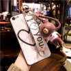 Phone Cases For iPhone6 Plus 2018 new Arrival Fashion Covers Soft TPU With Wristband Kickstand Hand rope Small Bear case